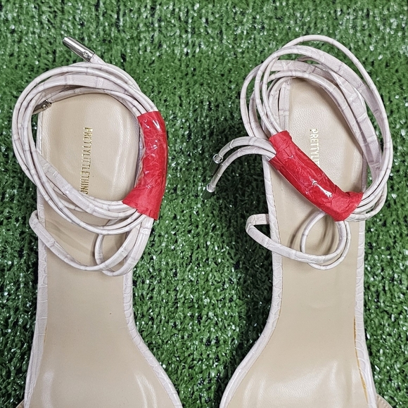 PRETTYLITTLETHING | CROC EMBOSSED HIGH ANKLE/CALF LACE STILETTOS - Picture 10 of 16